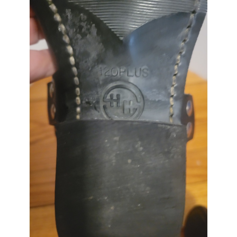 Double H Harness Vintage Boots Biker Motorcycle Sq Toe Black Leather Women 7.5 - Picture 6 of 15